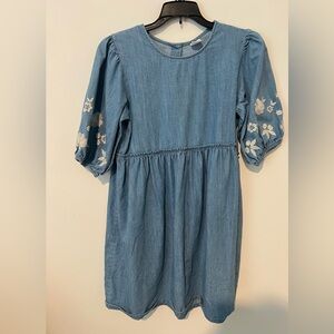 Wonder Nation Blue Puff Sleeve Casual Dress